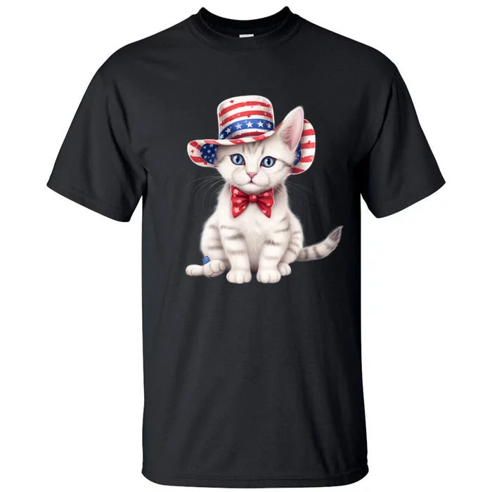 American Cat 4th Of July Cat Patriotic Cats American Shorthair Kitten Tall T-Shirt