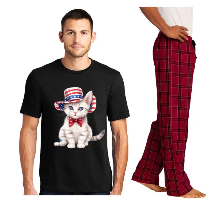 American Cat 4th Of July Cat Patriotic Cats American Shorthair Kitten Pajama Set