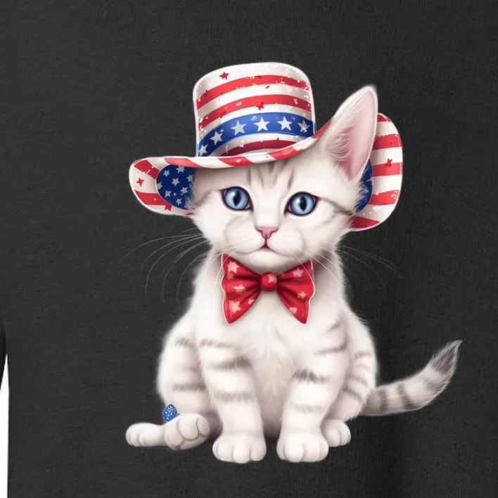 American Cat 4th Of July Cat Patriotic Cats American Shorthair Kitten Toddler Sweatshirt