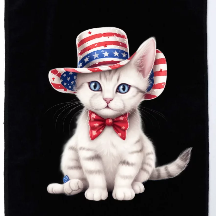 American Cat 4th Of July Cat Patriotic Cats American Shorthair Kitten Platinum Collection Golf Towel