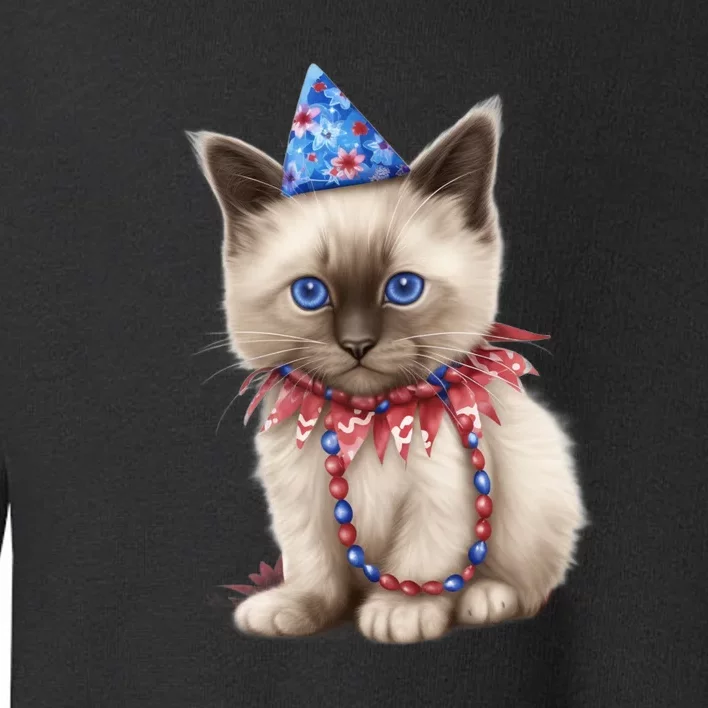 American Cat 4th Of July Cat Patriotic Cats Birman Kitten Toddler Sweatshirt