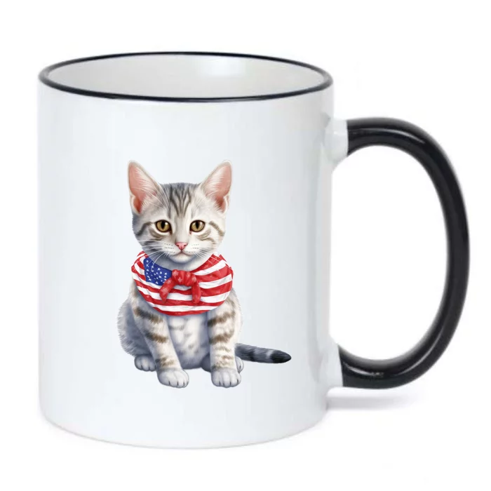 American Cat 4th Of July Cat Patriotic Cats Egyptian Mau Kitten Black Color Changing Mug