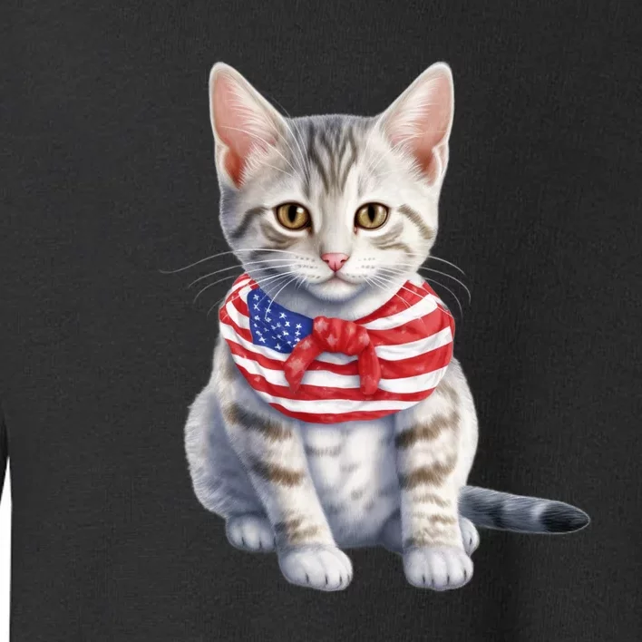 American Cat 4th Of July Cat Patriotic Cats Egyptian Mau Kitten Toddler Sweatshirt