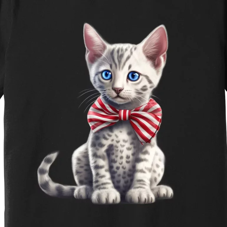 American Cat 4th Of July Cat Patriotic Cats Egyptian Mau Kitten Premium T-Shirt