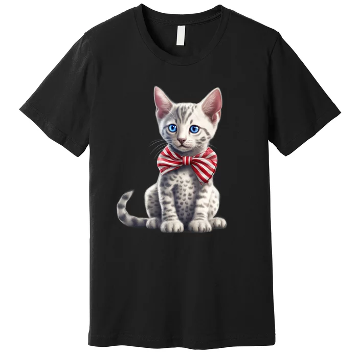 American Cat 4th Of July Cat Patriotic Cats Egyptian Mau Kitten Premium T-Shirt