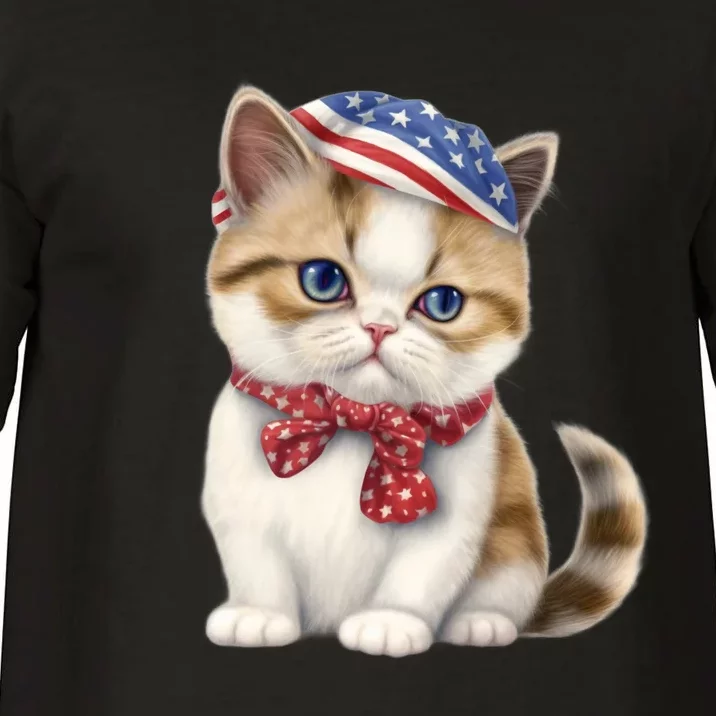 American Cat 4th Of July Cat Patriotic Cats Exotic Shorthair Kitten Comfort Colors T-Shirt