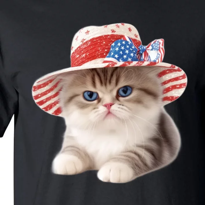 American Cat 4th Of July Cat Patriotic Cats Exotic Shorthair Kitten Tall T-Shirt