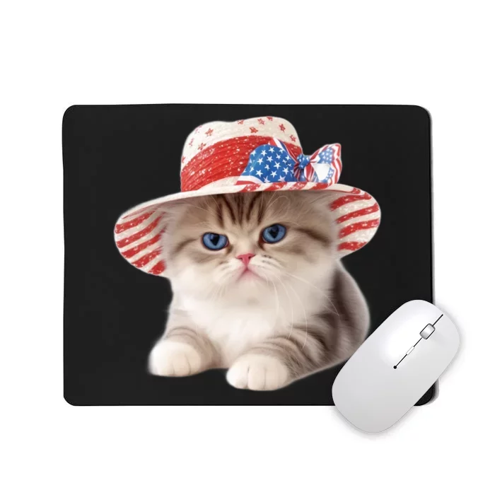 American Cat 4th Of July Cat Patriotic Cats Exotic Shorthair Kitten Mousepad