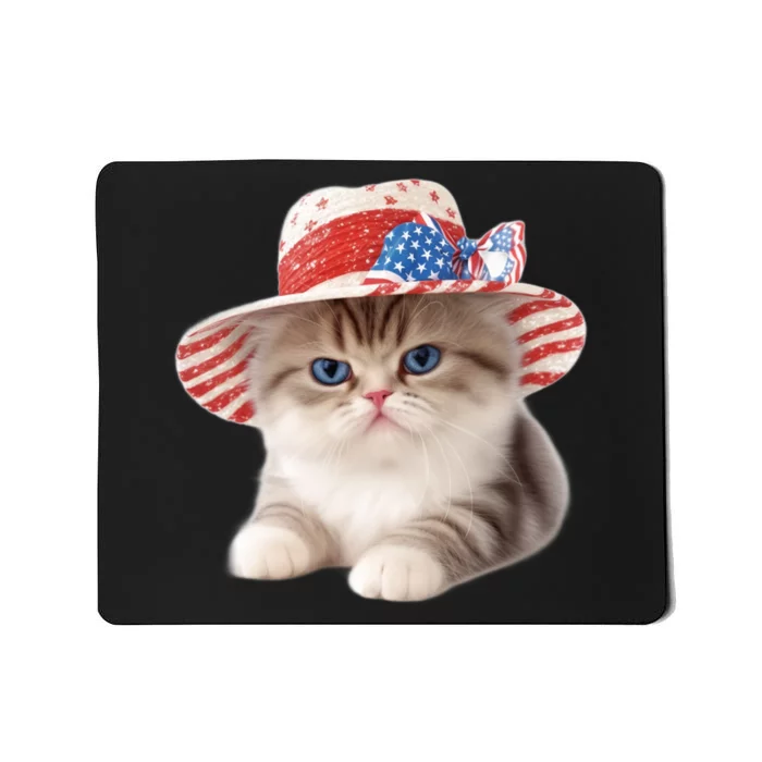 American Cat 4th Of July Cat Patriotic Cats Exotic Shorthair Kitten Mousepad