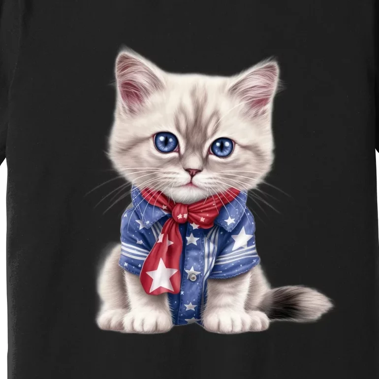 American Cat 4th Of July Cat Patriotic Cats Himalayan Kitten Premium T-Shirt