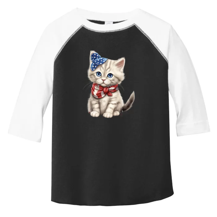 American Cat 4th Of July Cat Patriotic Cats Himalayan Kitten Toddler Fine Jersey T-Shirt