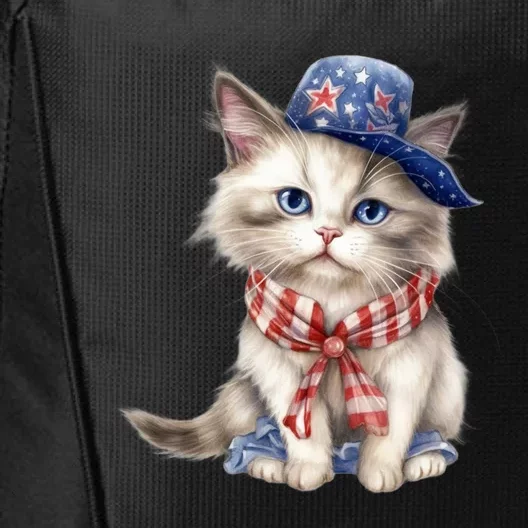 American Cat 4th Of July Cat Patriotic Cats Himalayan Kitten City Backpack