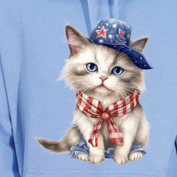 American Cat 4th Of July Cat Patriotic Cats Himalayan Kitten Unisex Surf Hoodie