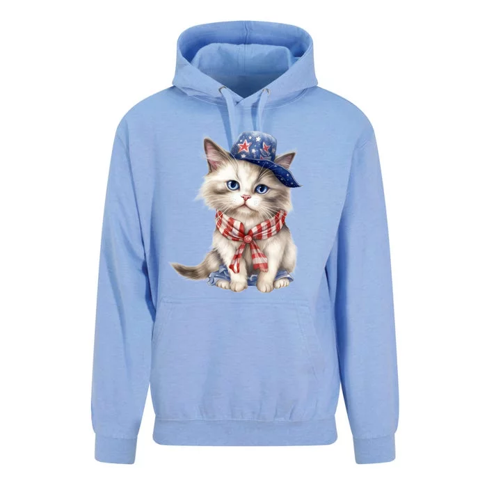 American Cat 4th Of July Cat Patriotic Cats Himalayan Kitten Unisex Surf Hoodie