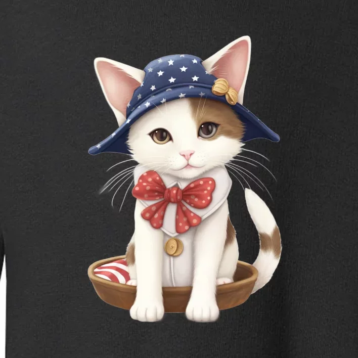 American Cat 4th Of July Cat Patriotic Cats Japanese Bobtail Kitten Toddler Sweatshirt