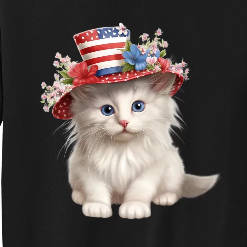 American Cat 4th Of July Cat Patriotic Cats Norwegian Forest Kitten Sweatshirt