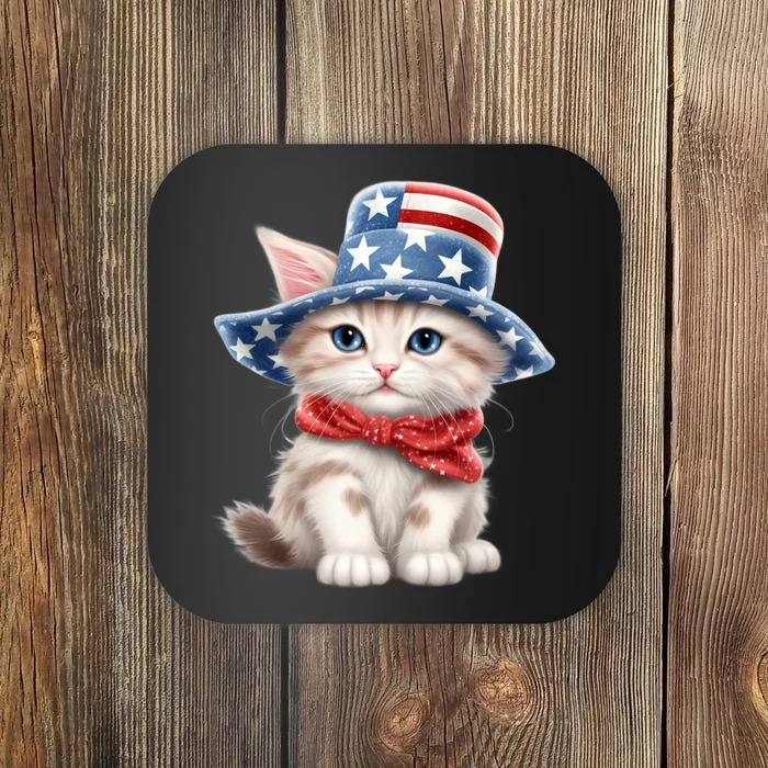 American Cat 4th Of July Cat Patriotic Cats Savannah Kitten Coaster