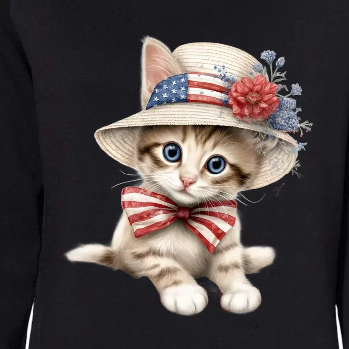 American Cat 4th Of July Cat Patriotic Cats Savannah Kitten Womens California Wash Sweatshirt