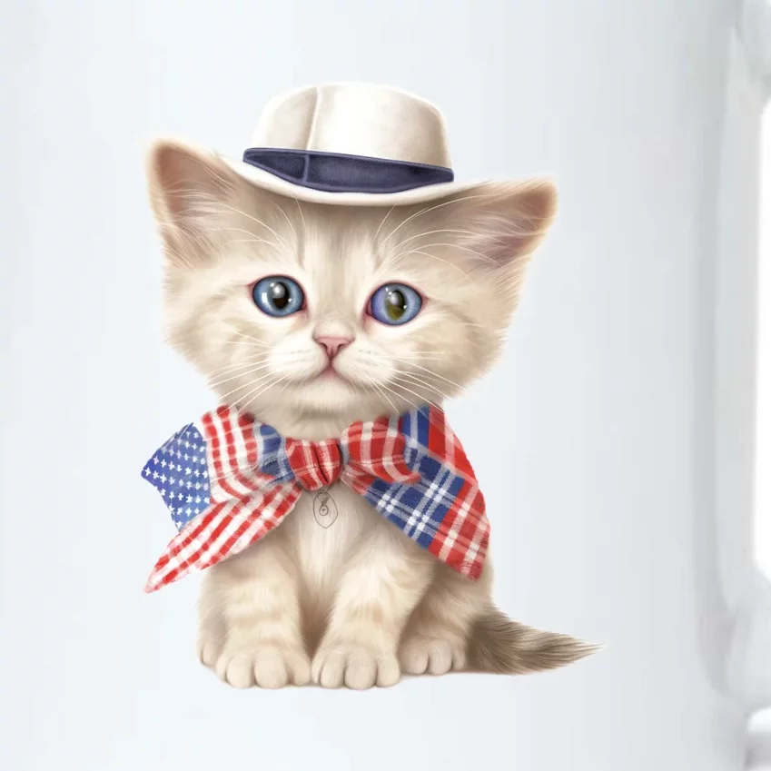 American Cat 4th Of July Cat Patriotic Cats Scottish Straight Kitten Black Color Changing Mug