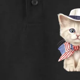 American Cat 4th Of July Cat Patriotic Cats Scottish Straight Kitten Dry Zone Grid Performance Polo