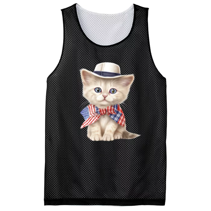 American Cat 4th Of July Cat Patriotic Cats Scottish Straight Kitten Mesh Reversible Basketball Jersey Tank