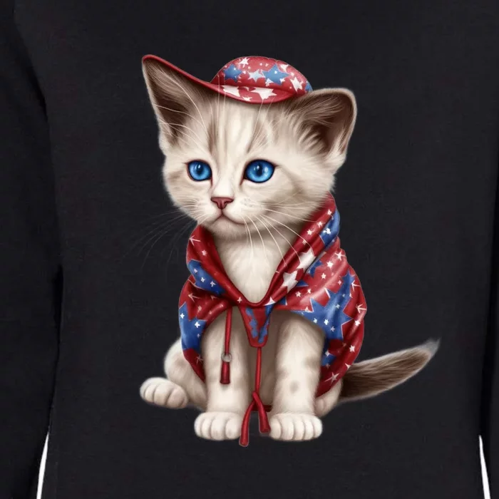 American Cat 4th Of July Cat Patriotic Cats Somali Kitten Womens California Wash Sweatshirt