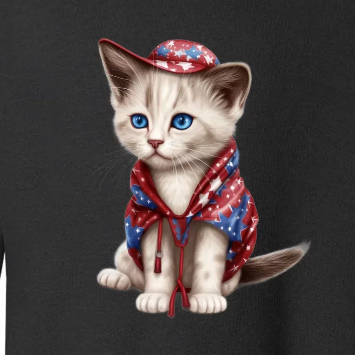 American Cat 4th Of July Cat Patriotic Cats Somali Kitten Toddler Sweatshirt