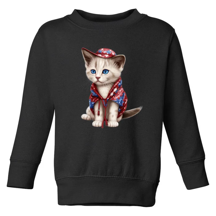 American Cat 4th Of July Cat Patriotic Cats Somali Kitten Toddler Sweatshirt