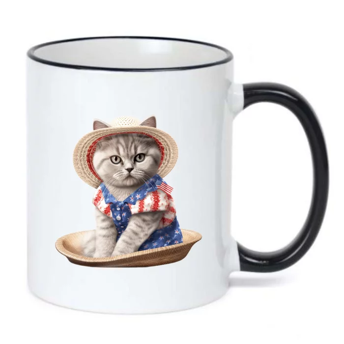 American Cat 4th Of July Cat Patriotic Cats British Shorthair Black Color Changing Mug