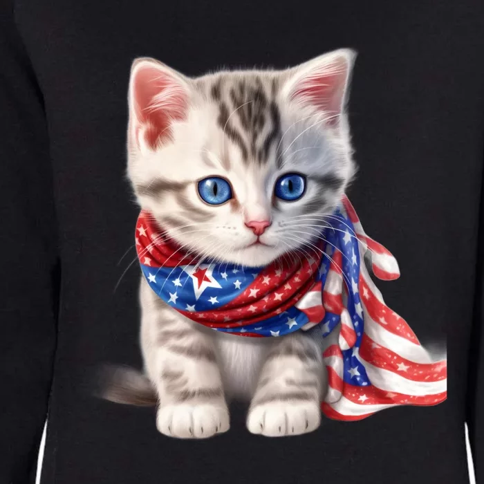 American Cat 4th Of July Cat Patriotic Cats Somali Kitten Womens California Wash Sweatshirt