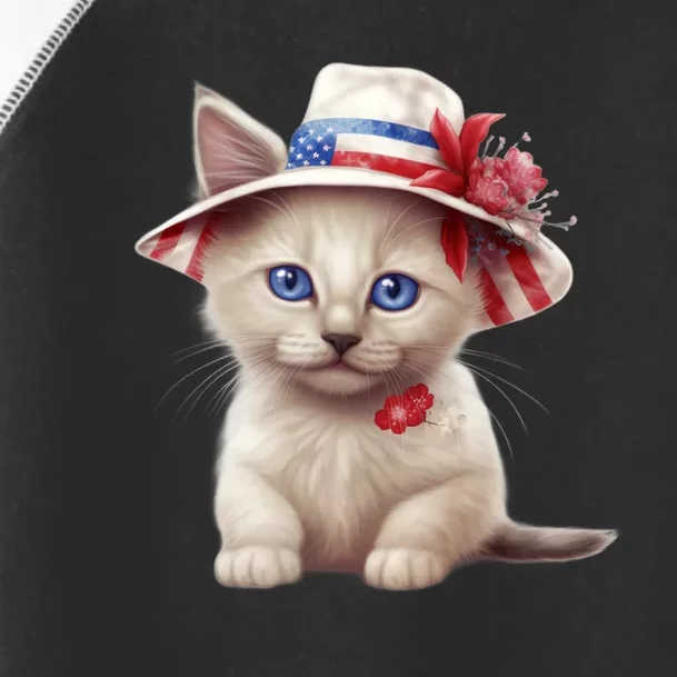 American Cat 4th Of July Cat Patriotic Cats Somali Kitten Toddler Fine Jersey T-Shirt