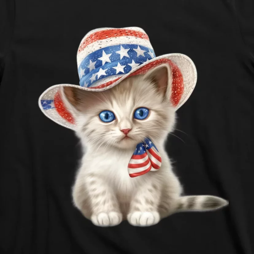 American Cat 4th Of July Cat Patriotic Cats Somali Kitten T-Shirt