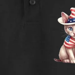 American Cat 4th Of July Cat Patriotic Cats Sphynx Kitten Dry Zone Grid Performance Polo