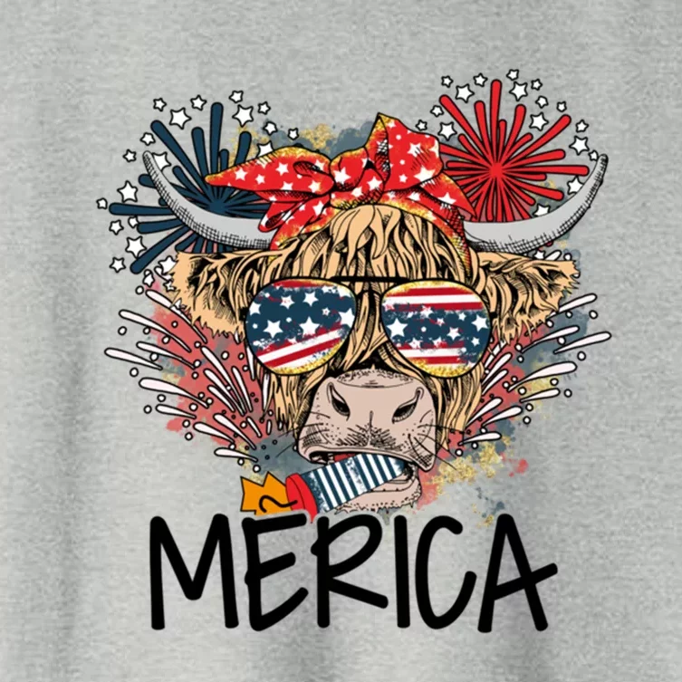 Americas Cow 4th Of July Cool Gift Women's Crop Top Tee