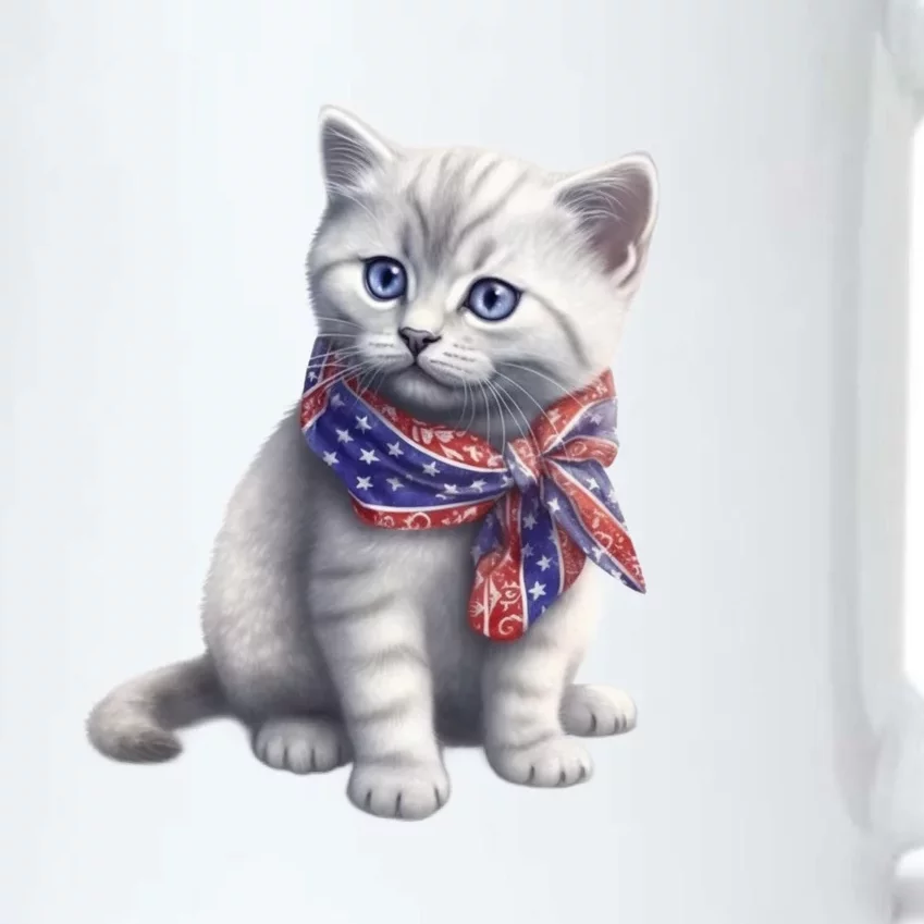 American Cat 4th Of July Cat Patriotic Cats British Shorthair Kitten Black Color Changing Mug