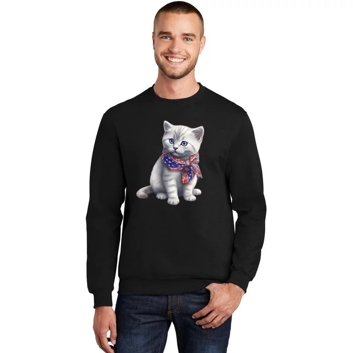 American Cat 4th Of July Cat Patriotic Cats British Shorthair Kitten Sweatshirt