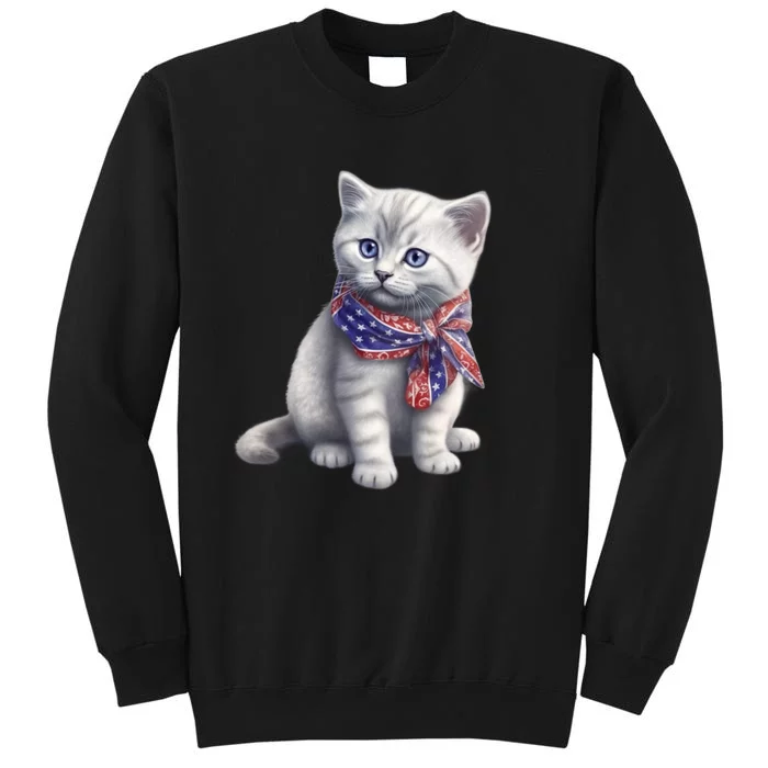 American Cat 4th Of July Cat Patriotic Cats British Shorthair Kitten Sweatshirt