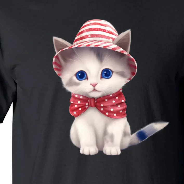 American Cat 4th Of July Cat Patriotic Cats Somali Kitten Tall T-Shirt