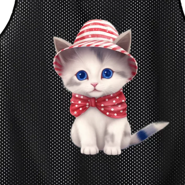 American Cat 4th Of July Cat Patriotic Cats Somali Kitten Mesh Reversible Basketball Jersey Tank