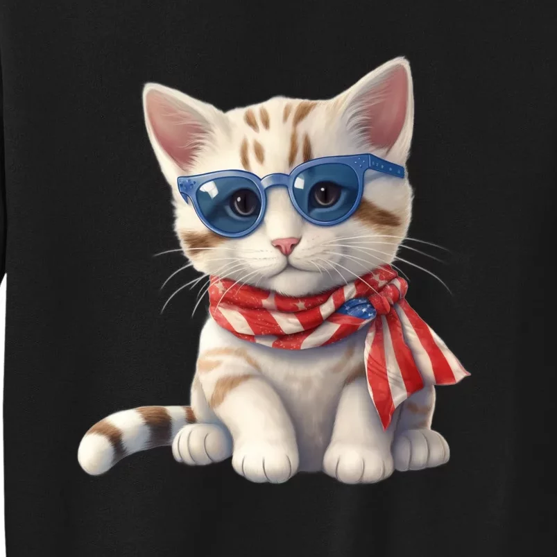 American Cat 4th Of July Cat Patriotic Cats Bengal Kitten Sweatshirt