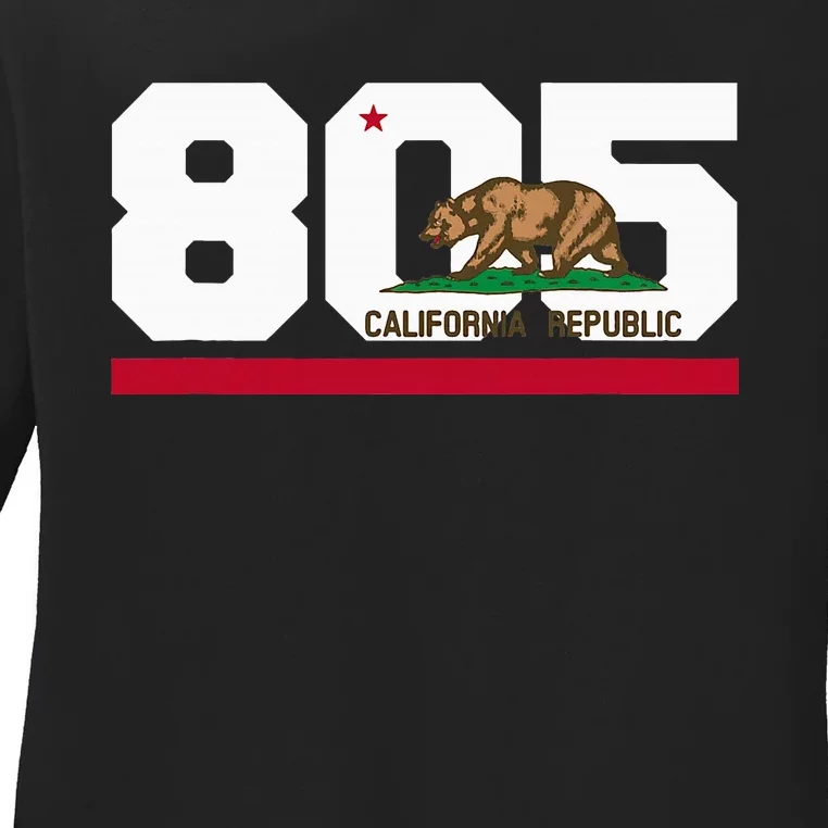 Area Code 805 Santa Barbara California Ladies Long Sleeve Shirt