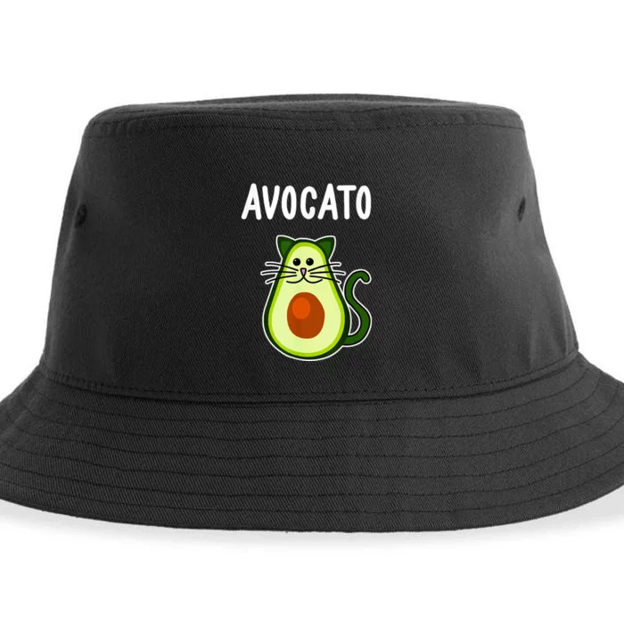 Avocato Cute Avocado Cat Sustainable Bucket Hat