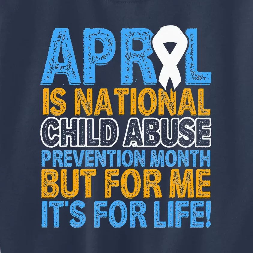 April Child Abuse Prevention Awareness Blue Ribbon Support Kids Sweatshirt