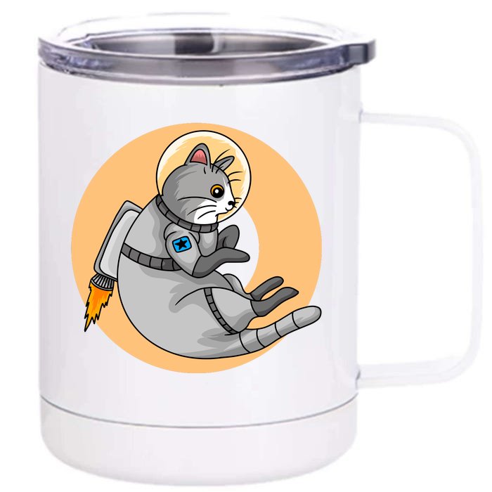 Astronaut Cat Front & Back 12oz Stainless Steel Tumbler Cup