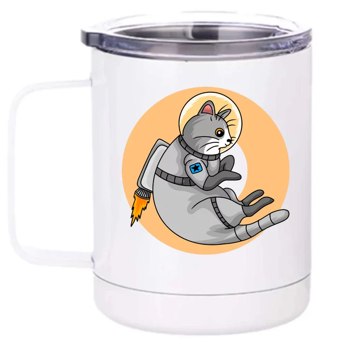 Astronaut Cat Front & Back 12oz Stainless Steel Tumbler Cup