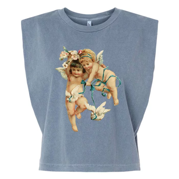 Angelic Cherubs And Doves Cute Gift Garment-Dyed Women's Muscle Tee