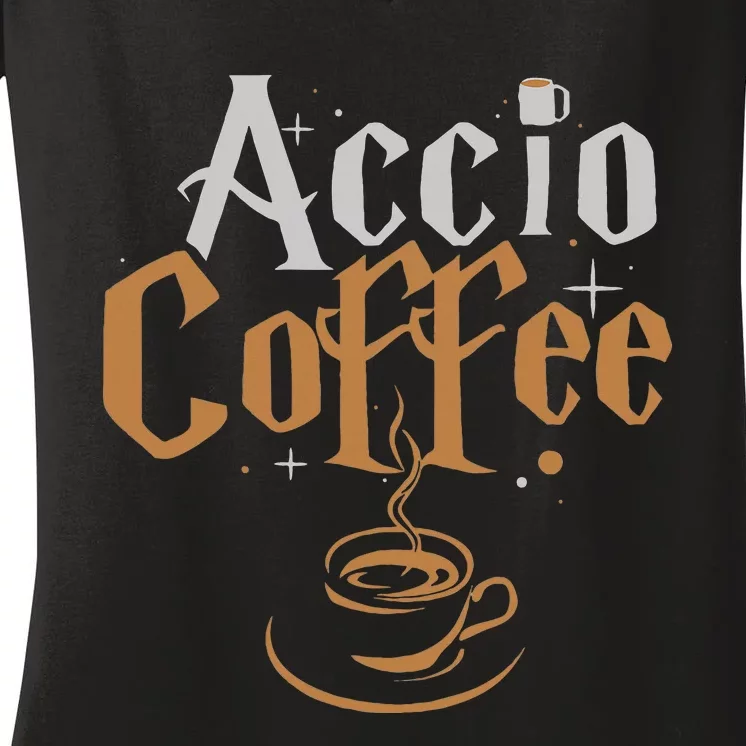 Accio Coffee Women's V-Neck T-Shirt