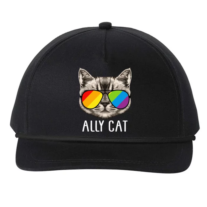 Ally Cat Ally Cat LGBTQ+ LGBT Flag LGBT Ally Cat Snapback Five-Panel Rope Hat