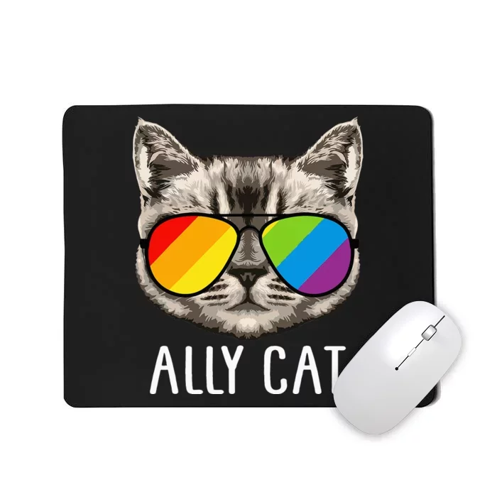 Ally Cat Ally Cat LGBTQ+ LGBT Flag LGBT Ally Cat Mousepad