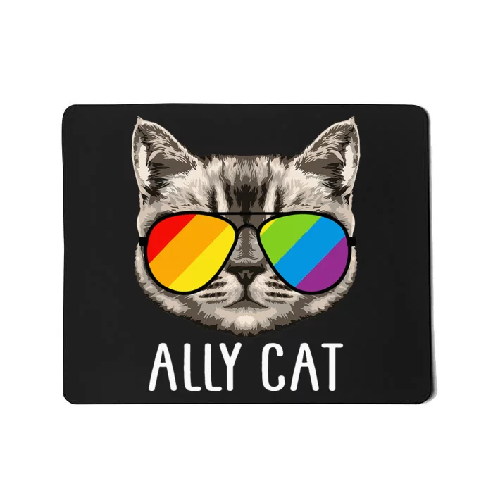 Ally Cat Ally Cat LGBTQ+ LGBT Flag LGBT Ally Cat Mousepad